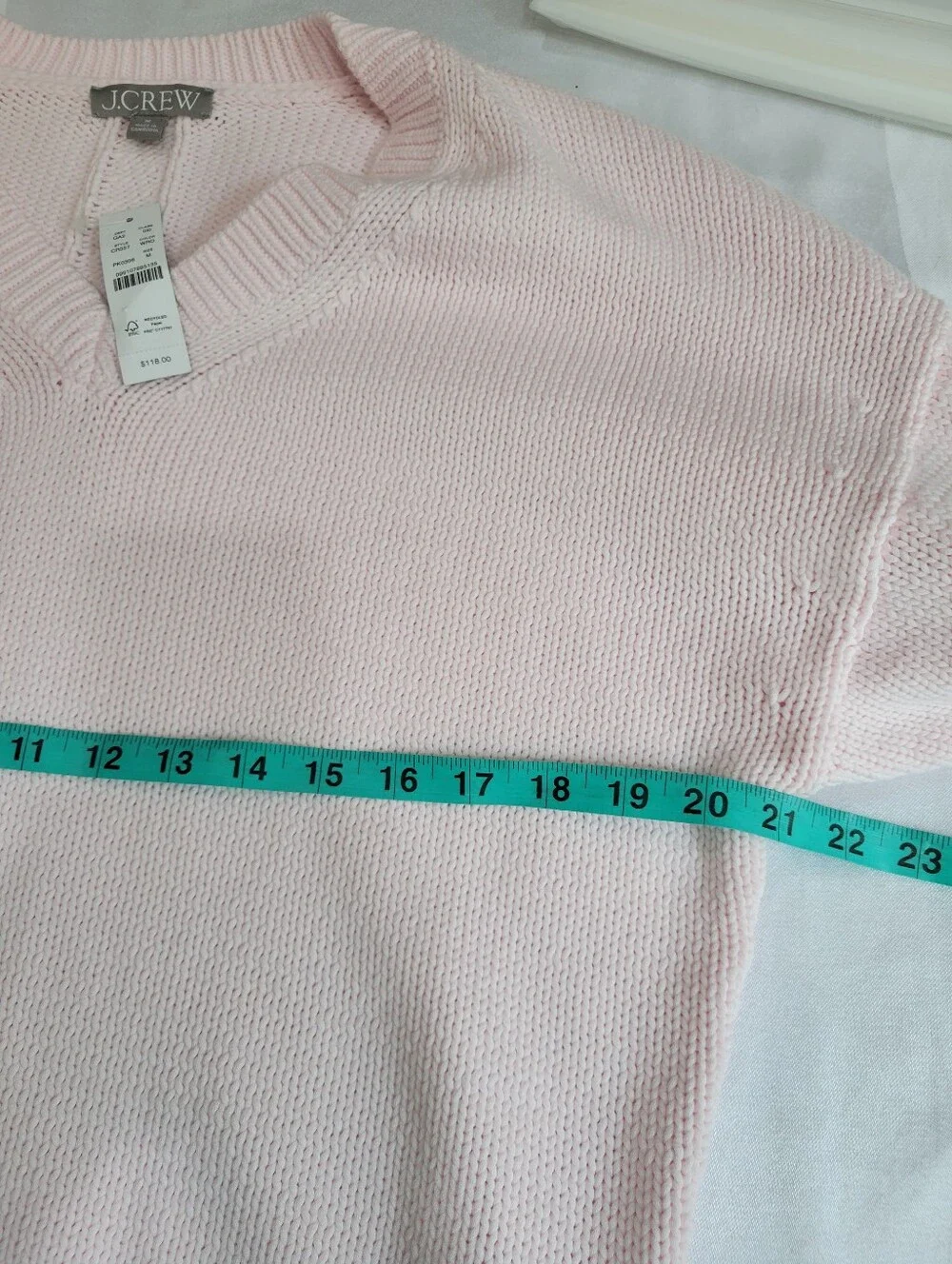 J Crew Cotton-blend V-neck pullover sweater CR357 Size M Pink